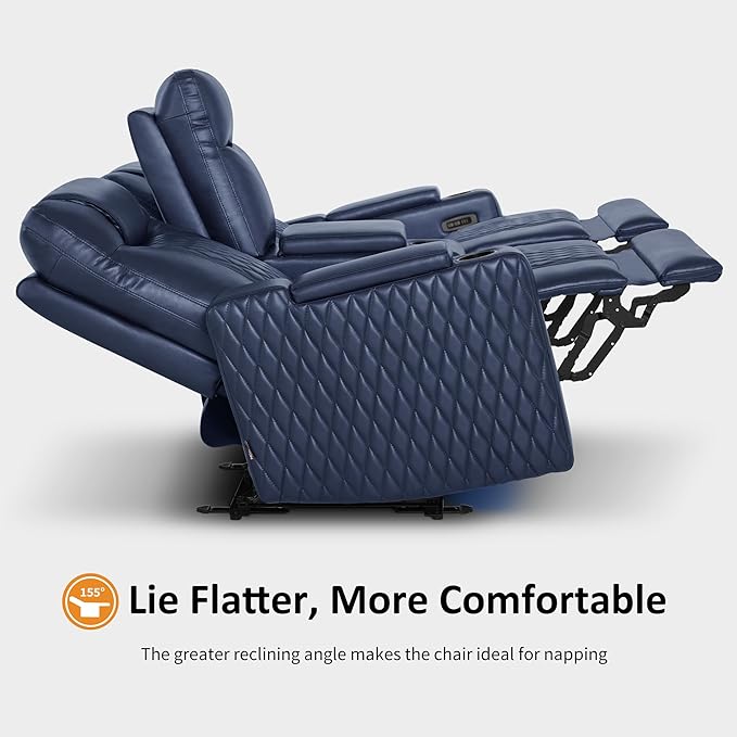 MCombo 80" Zero Gravity Oversized Power Reclining Loveseat with Adjustable Headrest for Living Room, Double Recliner Sofa with USB & Type C, Armrest Storage & LED Light HTS401SET