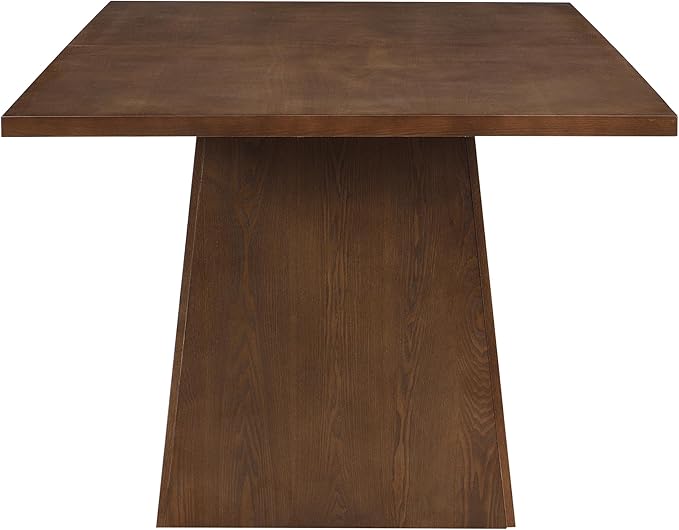 Christopher Knight Home Coadz 82 inch Wooden Dining Table, Modern Rectangular Kitchen Dinner Table for 6-8 People, Pedestal Wooden Dining Furniture for Kitchen Office Conference Room, Walnut Brown