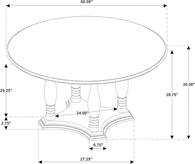 Coaster Home Furnishings Landon 60-inch Round Wood Pedestal Dining Table Rich Brown