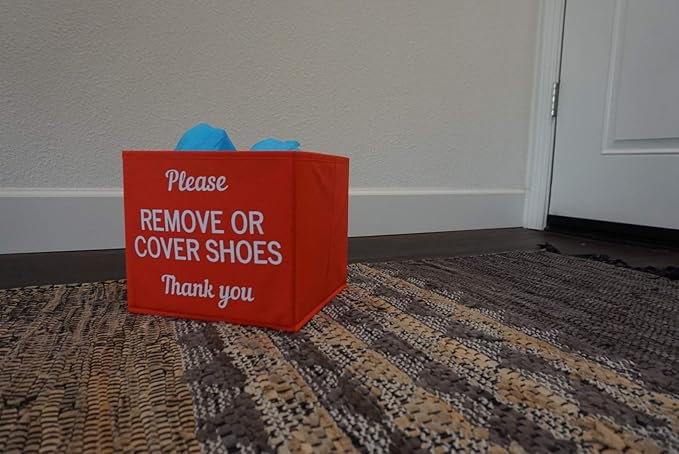 Shoe Cover Box | Disposable Shoe Bootie Holder For Realtor Listings and Open Houses, Please Remove Your Shoes Sign, Real Estate Agent Supplies
