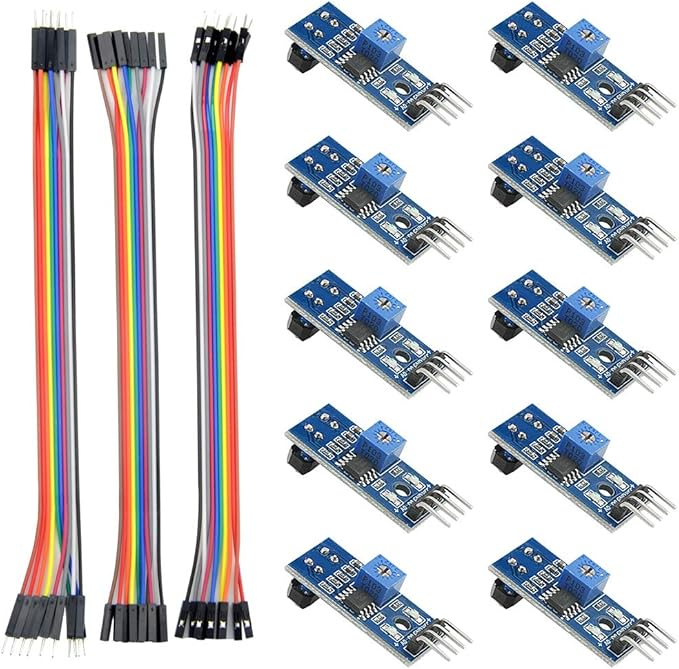 WMYCONGCONG 10 PCS TCRT5000 Infrared Reflective Sensor Module IR Barrier Line Track Photoelectric Switch with Jumper Wires for Arduino Smart Car Robot
