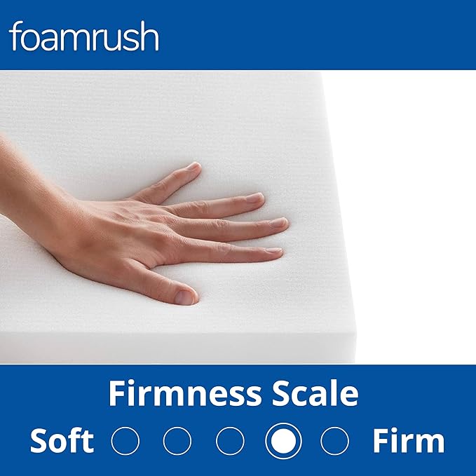 FoamRush 6-Inch Bunk (30" x 72") High Density Foam RV Mattress Replacement with Cotton Cover, Firm, Pressure Relief, Travel Camper Trailer Truck, Made in USA, CertiPUR-US Certified