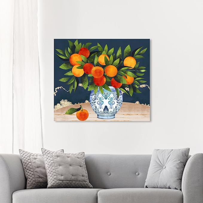 The Oliver Gal Artist Co. Food and Cuisine Wall Art Canvas Prints 'Fruits and Porcelain' Fruits