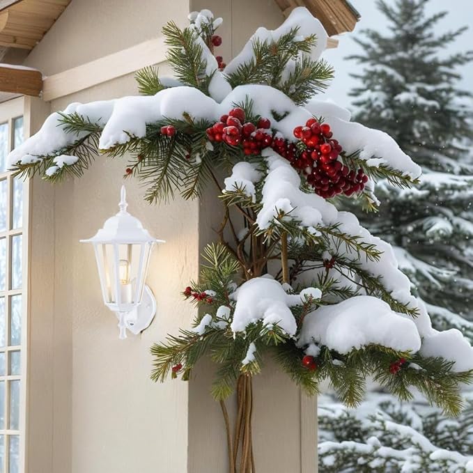 Outdoor Wall Lantern, Dusk to Dawn Exterior Wall Sconce with Clear Glass, Waterproof White Aluminum Porch Light, Anti-Rust Outside Lighting Fixtures for Patio Front Door Entryway, 1-Pack