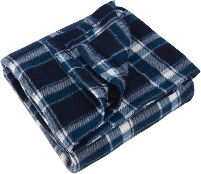 Trail maker 24 Pack Bulk Plaid Sherpa Fleece Throw Blankets 50 x 60 for Wedding Guests, Homeless, Pets | Plaid Fleece Throw Blankets Bulk