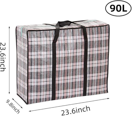 Heavy Duty Large Moving Bags, 90L Big Organizer Storage Bags With Durable Zipper, Water Resistant Totes, Carrying Bag, Camping Bag for Clothes, Bedding, Comforter, Pillow, Moving(Set of 4)