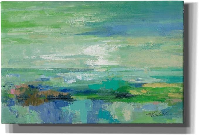 Epic Graffiti 'Emerald Bay' by Silvia Vassileva, Canvas Wall Art, 60"x40"