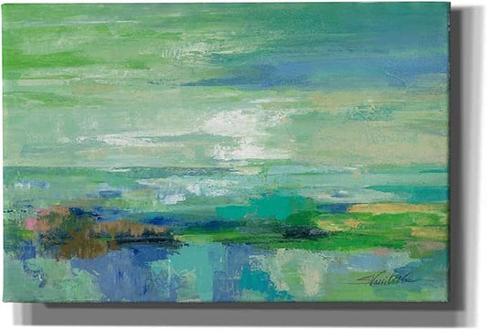 Epic Graffiti 'Emerald Bay' by Silvia Vassileva, Canvas Wall Art, 60"x40"