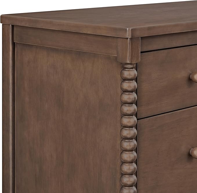 Delta Children Saint 4 Drawer Dresser with Changing Top and Interlocking Drawers, Teak Brown