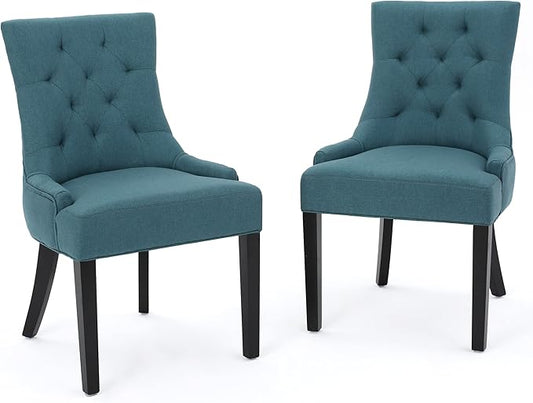 Christopher Knight Home Hayden Fabric Dining Chairs, 2-Pcs Set, Dark Teal