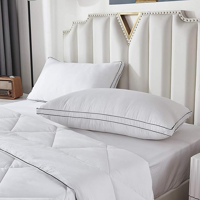 Gehannah Bed Pillows for Sleeping, Luxury Plush Soft Pillow with Home and Hotel, Breathable Microfiber Cover Skin-Friendly Pillows for Side Back Sleepers