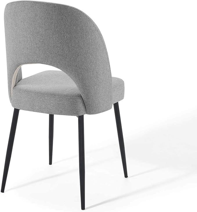 Modway Rouse Upholstered Fabric Side Black Light Gray, (Pack of 2)