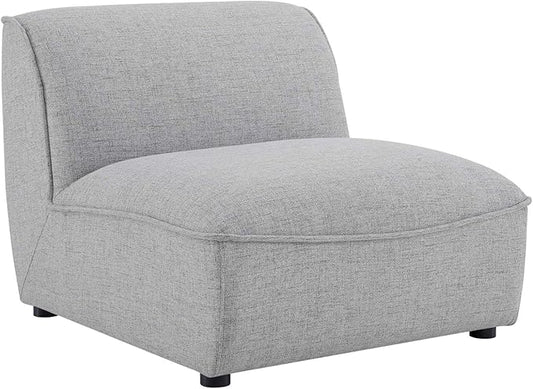 Modway Comprise Fabric Upholstered Sectional, Armless Chair, Light Gray