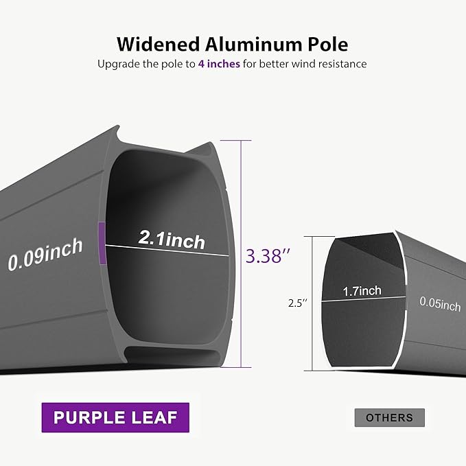 PURPLE LEAF 9' X 12' Sunbrella Patio Umbrella Cantilever Outdoor Double Top Large Rectangle Umbrella Heavy Duty 360° Rotation Offset Hanging Umbrella for Garden Deck Pool Backyard Patio Spectrum Sand