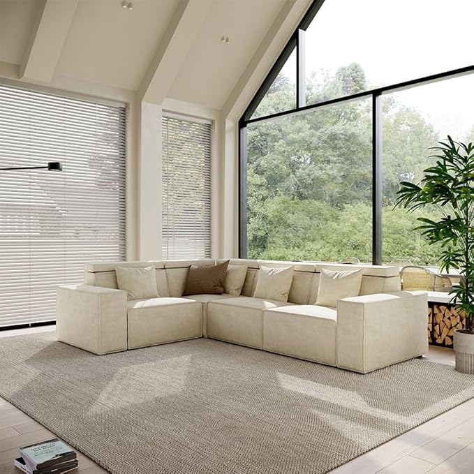 110" Power Sofa L-Shaped Couch,Modular Sectional Couches for Living Room,Modern Large Sofa with Recliners,Comfy Velvet Cloud Couch with Deep Seat,Pet Friendly for Home Office(Beige)