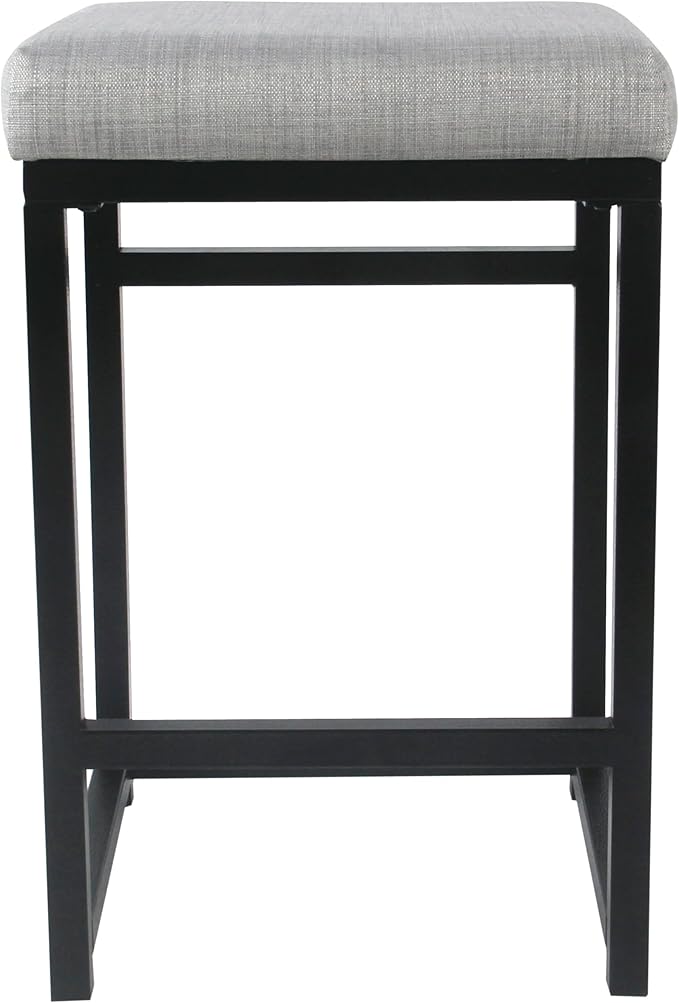 Homepop Home Decor | Modern 24-Inch Counter Stool | Backless Metal Frame Bar Stools Counter Height | Decorative Home Furniture, Natural
