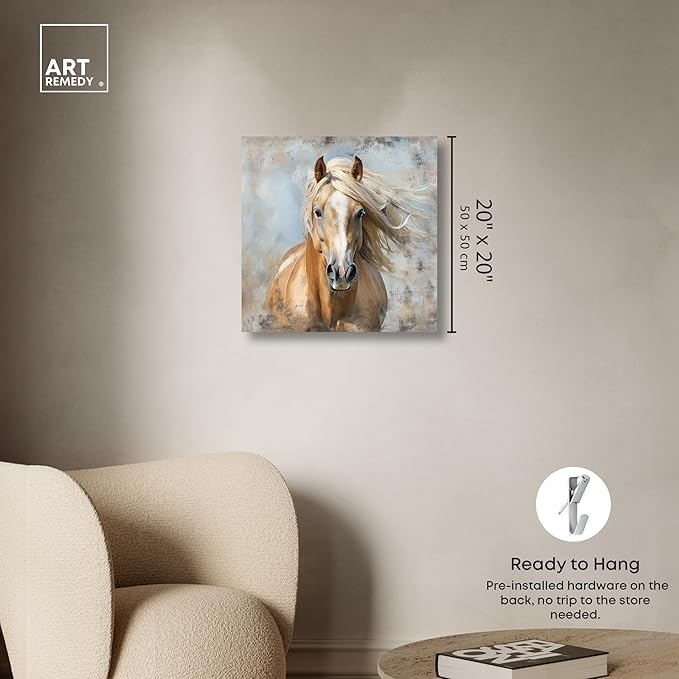 Art Remedy Rustic Rider Canvas Horse Wall Art, Gallery Wrapped, 20" x 20"