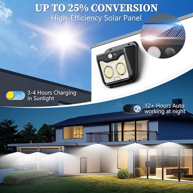 Solar Motion Sensor Lights Outdoor, Owl Shaped Warm White Waterproof Solar Powered Wall Lights, 3 Lighting Modes Security Flood Lights for Outside Deck, Fence, Yard, Garden, Step, Porch, Door -10 Pack