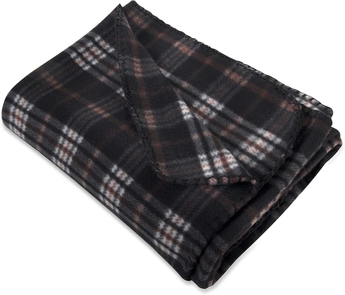 Trail maker 24 Pack Bulk Plaid Sherpa Fleece Throw Blankets 50 x 60 for Wedding Guests, Homeless, Pets | Plaid Fleece Throw Blankets Bulk