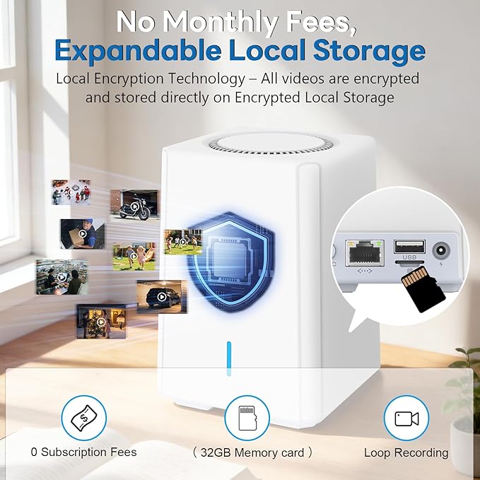 8MP UHD Security Cameras Wireless Outdoor Solar Powered,5G & 2.4G WiFi Compatible,No Subscription,Encrypted Local Storage(with 32GB Memory Card),4K Outside Cameras for Home Security,1Cam-Kit