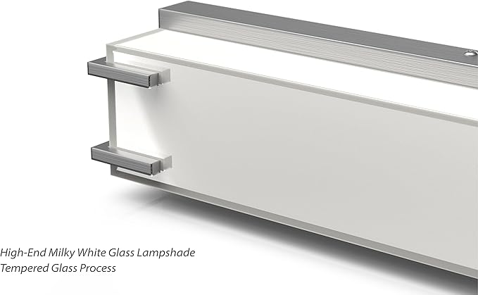 Bathroom Light Fixture Over Mirror 16" Vanity Light with Milky White Lampshade 4000K Daylight Brushed Nickel Bath Bar (Brushed Nickel)