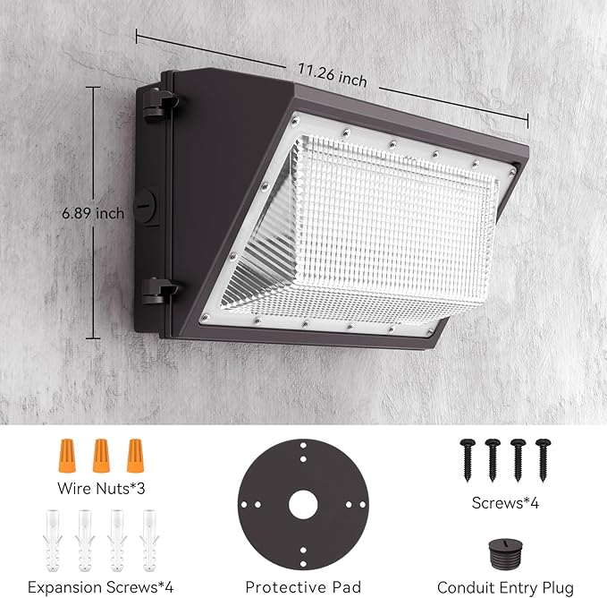 AIKVSXER 16 Pack 160W LED Wall Pack Light with Dusk to Dawn Photocell, 25,600LM 6000K Exterior Wall Packs, IP65 LED Wall Packs Outside Lighting [Eqv. 1000W HPS/HID] for Parking Lot, Yard AC120-277V