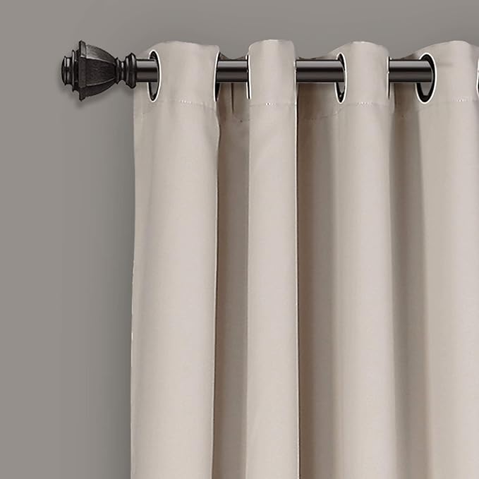 Lush Decor Insulated Grommet Blackout Window Curtain Panels, Pair, 52" W x 95" L, Wheat - Classic Modern Design - Chic Window Decor - Long Curtains For Living Room, Bedroom, Or Dining Room