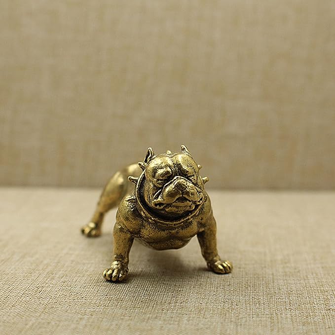 Bulldog Statues, Home Decor Solid Brass Dog Statue Brass Decorative Objects Home Decor Pit Bull Dog Statues Home Decor Decorative Statues for Offices Desktops Bookshelves