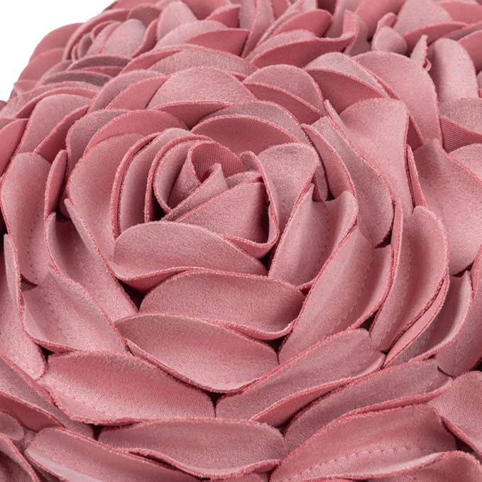 JWH Heart Flower Throw Pillow Covers Decorative Floral Shaped Accent Cushion Soft Pillowcase for Sofa Couch Living Room Bed Chair 14x16 Inches Dusty Pink