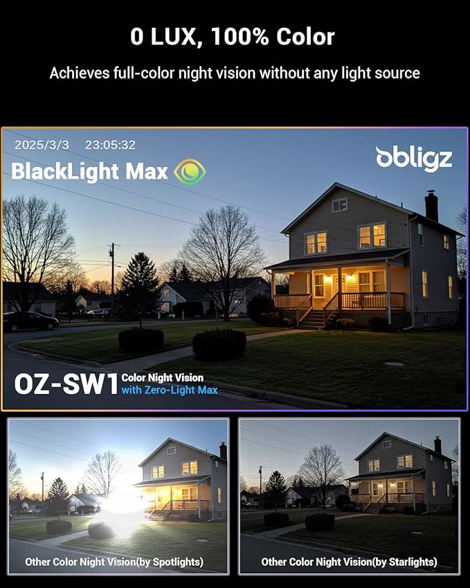 3MP 2K Window Camera, WiFi Indoor Cameras for Home Security with Blacklight Max Color Night Vision, AI Human Vehicle Detection, Plug-in, 911 Emergency Dispatch, Easy Install