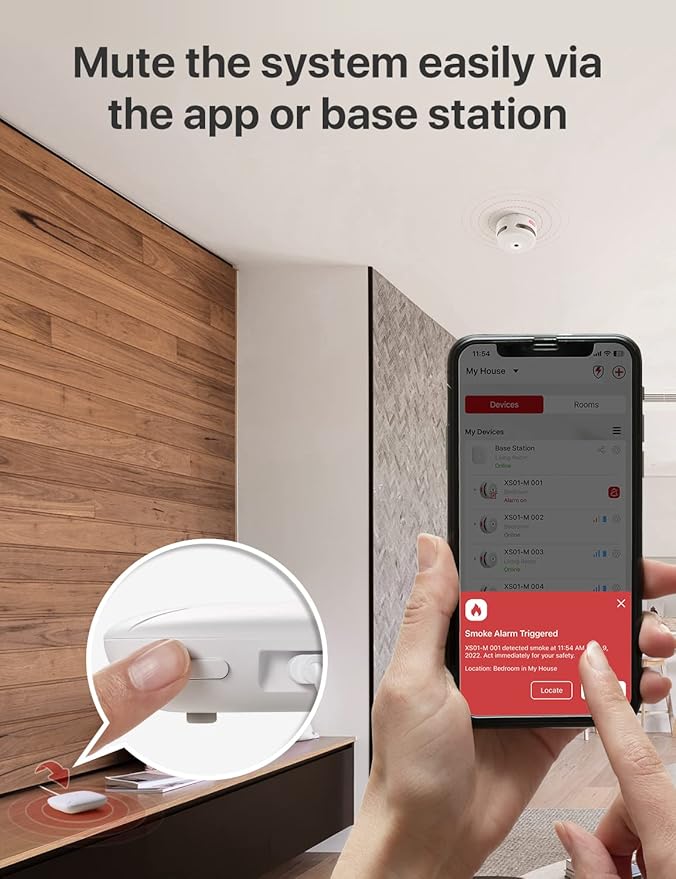 X-Sense Smart Home Base Station, 2.4 GHz Wi-Fi Required, Enhance Your Home Safety Network with Up to 50 Devices, Model SBS50