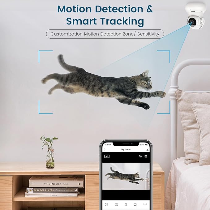 litokam 2 Pack Indoor Security Camera - Black & White