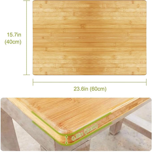 Universal Solid Wood Tabletop, DIY Multi-Purpose Desktop, Rectangular Countertop for Washer Stand, Shelf Board, Workbench & Dining Table, Compatible with Standing Desk Bases (23.6x15.7x0.8in)