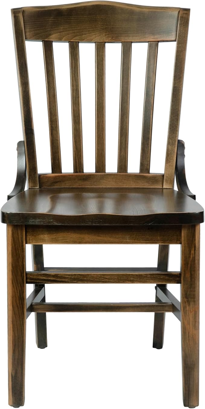 Flash Furniture Hercules School House Back Metal Restaurant Chair - Antique Copper Wood Seat and Frame