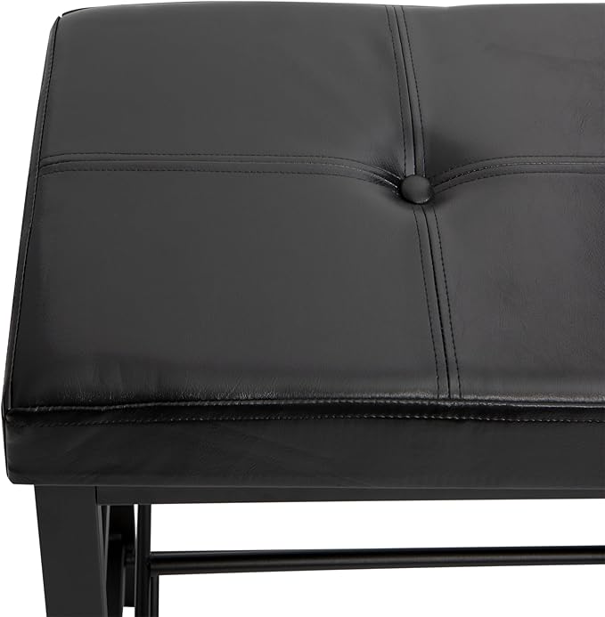 Simplify Storage Bench, Shoe Rack, Ottoman, Tufted, Padded Seating for Entryway, Bedroom, Closet & Hallway, Black