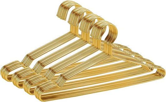 Coat Hangers 40 Pack Clothes Hangers, Metal Hanger Heavy Duty Wire Hangers with Non Slip Notch, Ultra Thin Stainless Steel Hanger Space Saving Clothing 16.5 Inch Gold