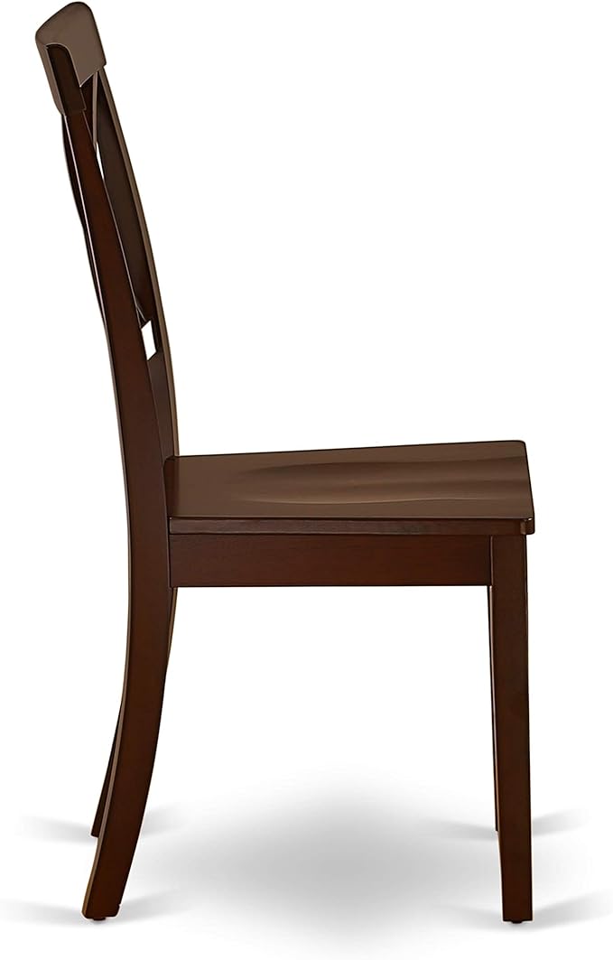 East West Furniture ANBO5-MAH-W 5 Piece Dinette Set for 4 Includes a Round Kitchen Table with Pedestal and 4 Dining Room Chairs, 36x36 Inch, Mahogany