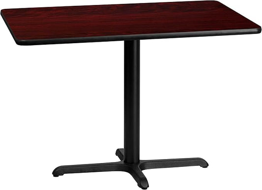 Flash Furniture 30'' x 42'' Rectangular Mahogany Laminate Table Top with 23.5'' x 29.5'' Table Height Base
