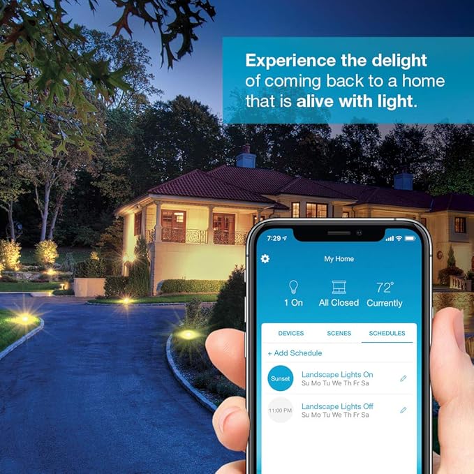 Lutron Outdoor Smart Plug for Caseta Smart Lighting, Summer Patio, Backyard Outdoor Lights & Motors, 15A LED Fixtures & 1/2 HP Motors, PD-15OUT-BL, Black