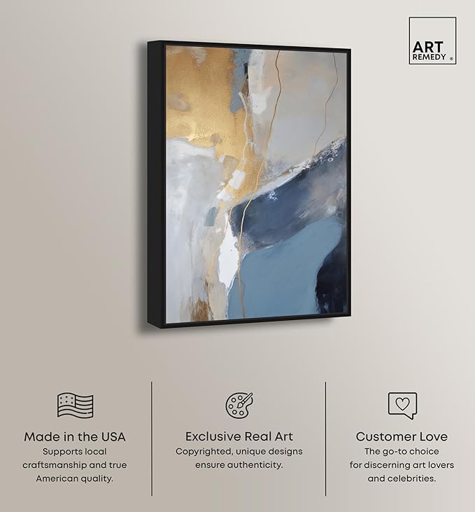 Art Remedy This Close Canvas Timeless Abstract Wall Art, Black Frame, 24" x 36"