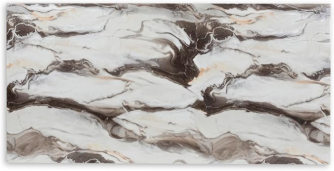 Roundhill Furniture Cavira Modern Faux Marble Dining Table with Double Pedestal Base