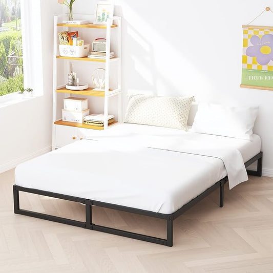 10 Inch King Size Bed Frame Metal Platform Mattress Foundation with Steel Slat Support, No Box Spring Needed, Easy Assembly, Black