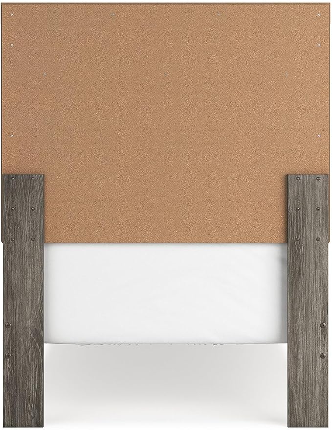 Signature Design by Ashley Ralinksi Rustic Twin Panel Bed, Foundation or Box Spring Needed, Light Gray