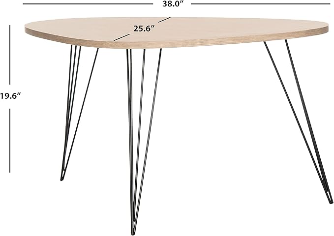 Safavieh Home Collection Rocco Retro Mid-Century Light Oak and Black Wood Coffee Table