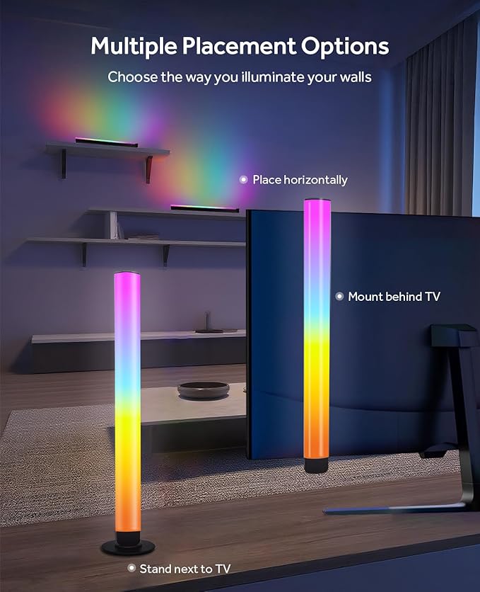 Smart LED Light Bars, RGB Light Bar for Room,16 Million Colors & 213 Preset Modes Gaming Lights, APP Control, Remote Control, Dynamic Music Sync Mode TV Backlight, USB Powered Ambient Lighting