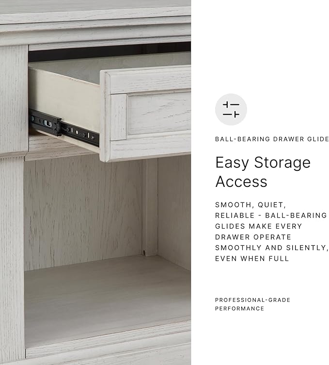 Signature Design by Ashley Robbinsdale Coastal 1-Drawer Nightstand with Cubby Storage, 26.75" Tall, White