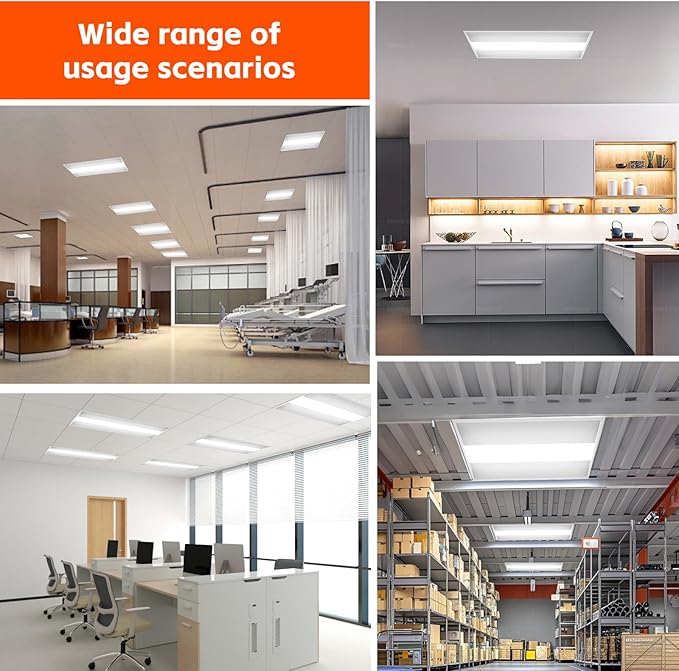 OKQ 2x2 LED Troffer Center Basket Panel,Color Tunable 3500K/4000K/5000K, Watt Adjustable, 30W/35W/40W-Up to 6000Lumens,0-10V Dimmable Recessed Back-Lit Drop Ceiling Light,ETL&DLC Qualified, 4Pack