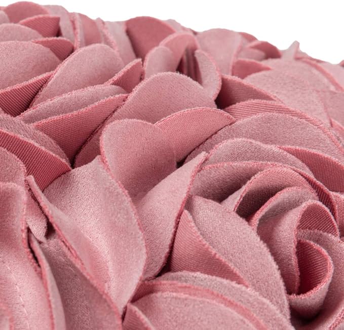 JWH Heart Flower Throw Pillow Covers Decorative Floral Shaped Accent Cushion Soft Pillowcase for Sofa Couch Living Room Bed Chair 14x16 Inches Dusty Pink