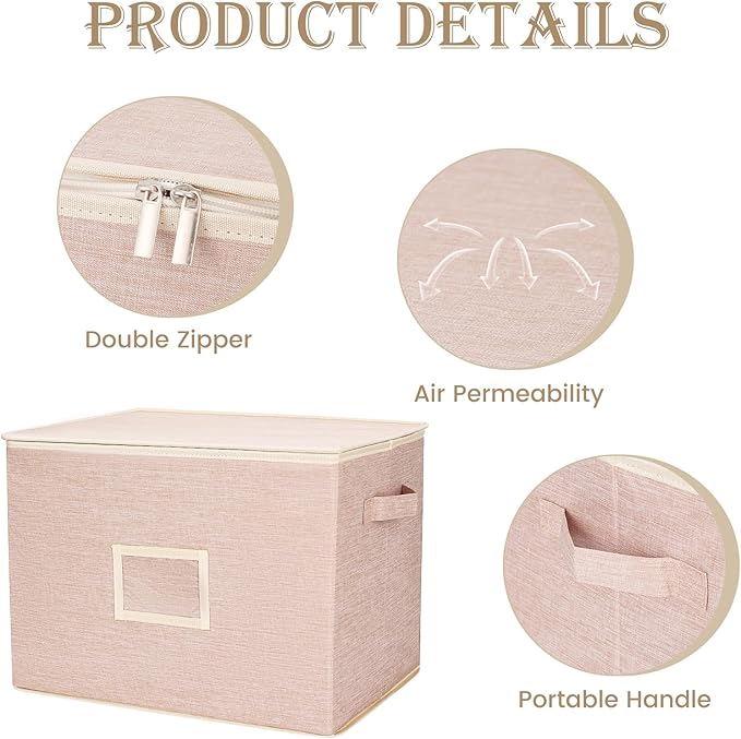 Wedding Dress Storage Box with 1 Pair of Microfiber Gloves and 20 Sheets of Acid-Free Paper, Wedding Dress Preservation Box for Heirlooms, Gowns Bride Musthaves (Pink)
