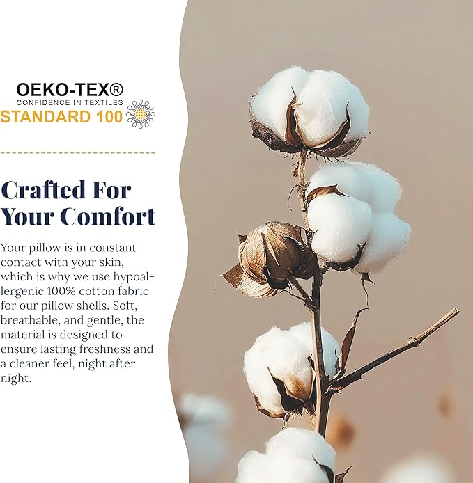White Goose Down Pillow - Luxury Hotel Bed Pillow with 100% Natural 1000+ Fill Power Goose Feather Down Pillow for Sleeping, 700TC Cotton Shell, Queen Size- Soft, 1 Pack